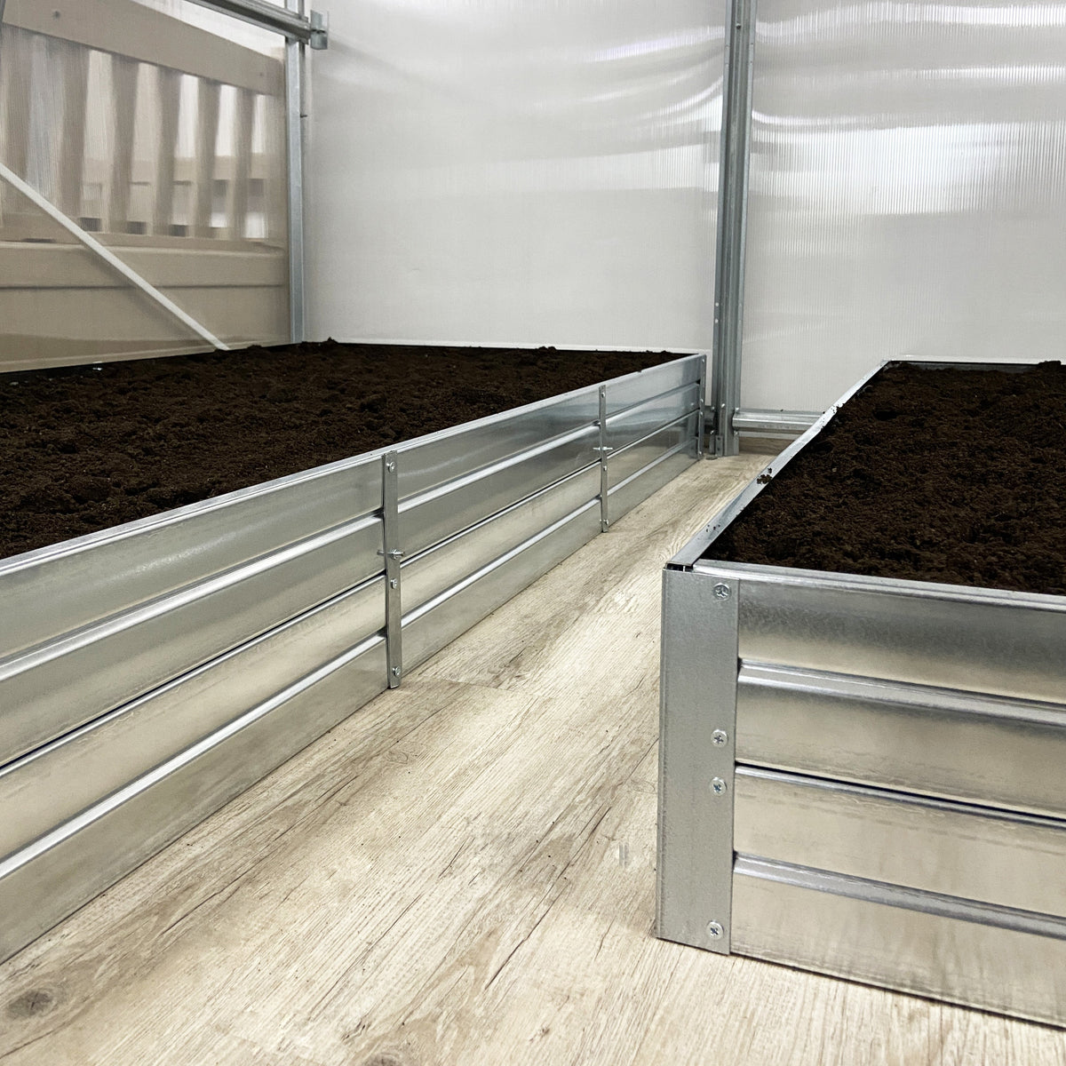 Raised Bed Set for 9.8 ft Wide Greenhouse