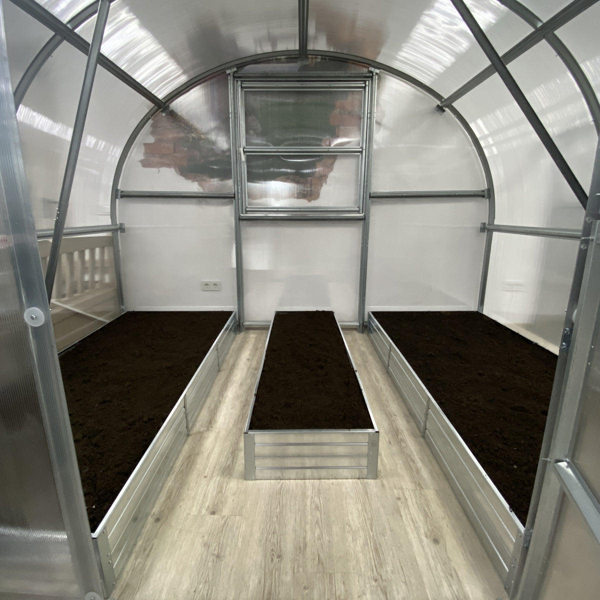Raised Bed Set for 9.8 ft Wide Greenhouse