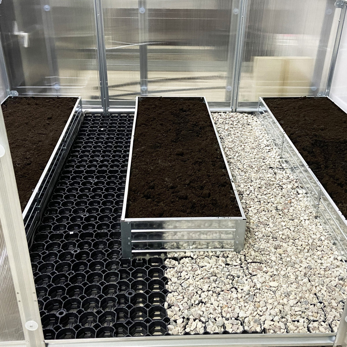 Raised Bed Set for 7.7 - 8.2 ft Wide Greenhouse